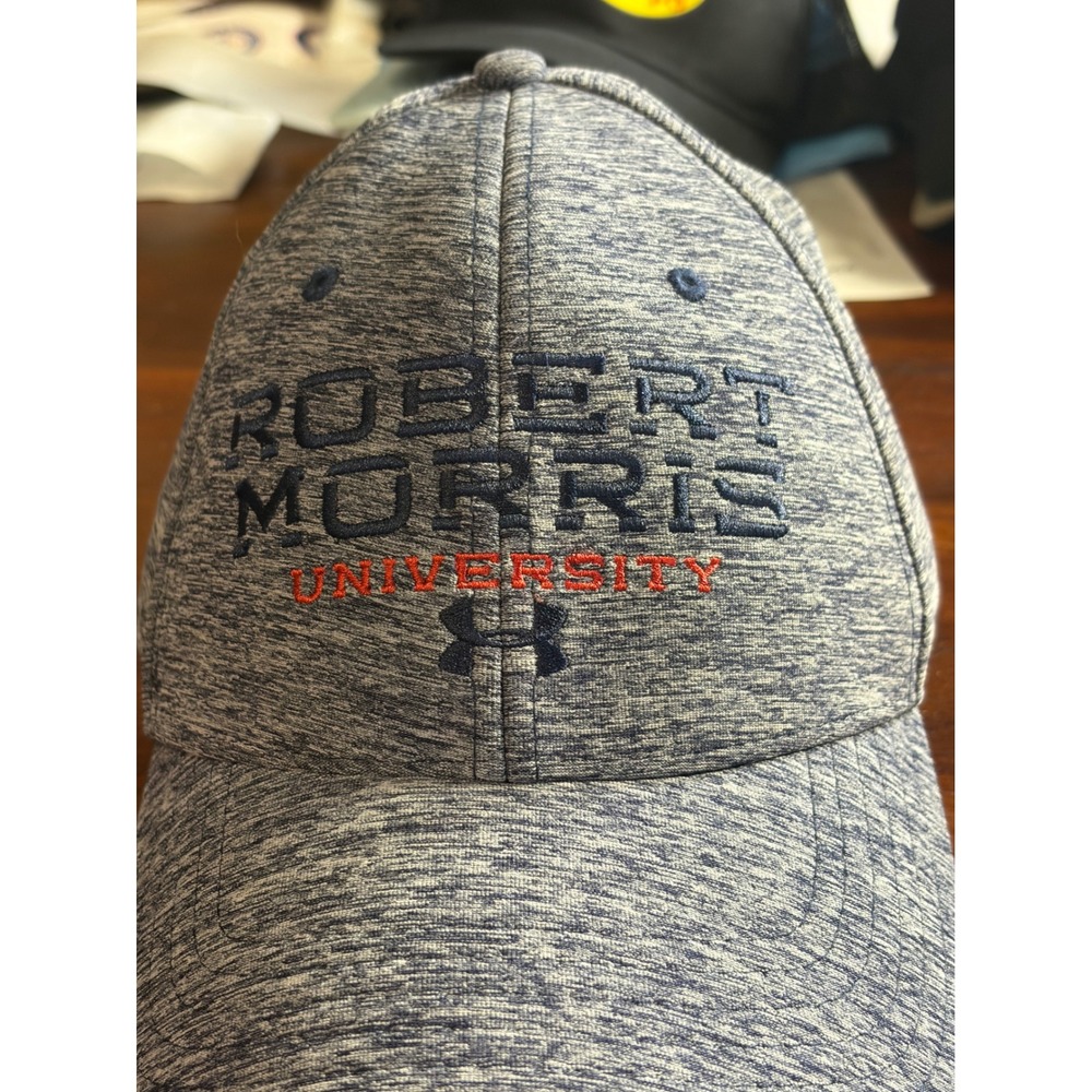 Under Armour Robert Morris University RMU Hat Blue Heathered SM/MD Stretch Fit